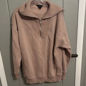 Beige Half-Zip Sweatershirt